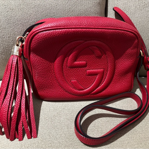 Gucci Soho Disco Red Leather Crossbody Bag - Picture 4 of 6